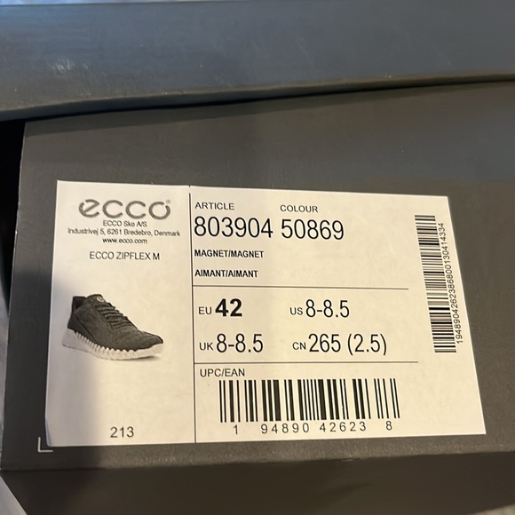NIB never worn ECCO MEN'S ZIPFLEX BREATHRU HYDROMAX sneakers - Picture 7 of 8